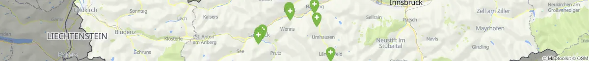 Kartenansicht für Apotheken-Notdienste in der Nähe von Kaunerberg (Landeck, Tirol)